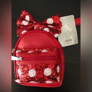 Disney Parks Loungefly Minnie Mouse Bow Backpack Styled Wristlet